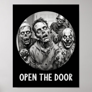 Póster Mujeres Abiertas La Puerta Perros Zombies Divertid