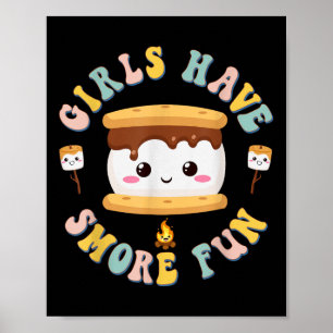 Póster Mujeres acampando en Kawaii Chicas pequeños tienen