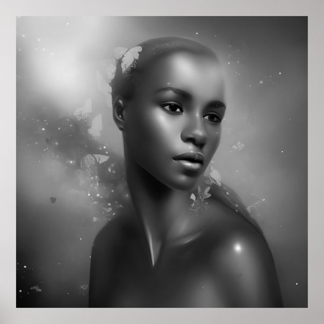 Póster Mujeres africanas blancas negras monocromo 2 (Frente)
