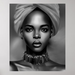Póster Mujeres africanas blanco negro joya monocroma 2