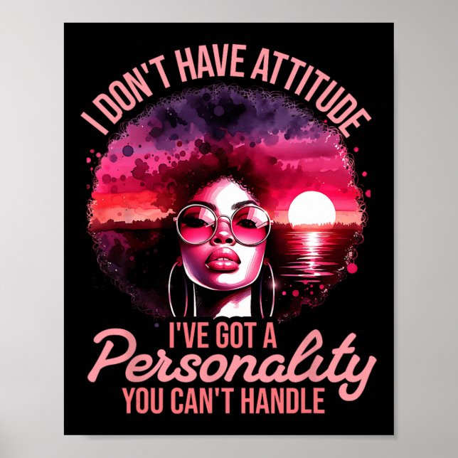 Póster Mujeres afro orgullo negro Chica afroamericana (Frente)