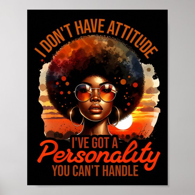 Póster Mujeres afro orgullo negro Chica afroamericana (Frente)