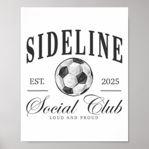 Póster Mujeres al margen del club social de fútbol día de