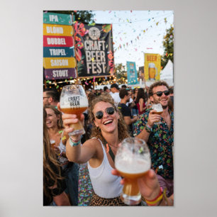 Póster Mujeres alegres en el cartel del festival de cerve