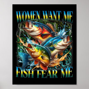 Póster Mujeres Antiguas Me Quieren Pescar B Me Temen Dive
