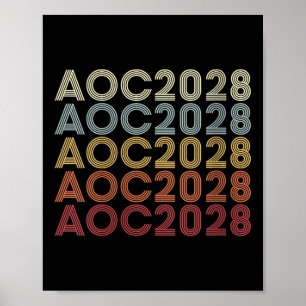 Póster Mujeres Aoc 2028 A.C. 2028 Para Presidente Aoc 28 