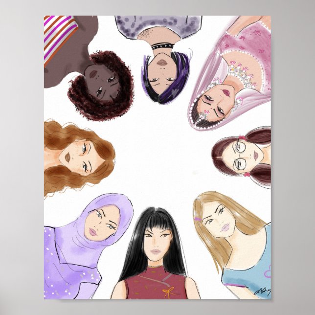 Póster mujeres, arte, (Frente)