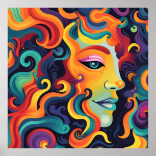 Póster Mujeres audaces blanquean expresiones y sentimient