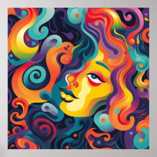 Póster Mujeres audaces blanquean expresiones y sentimient