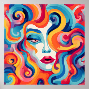 Póster Mujeres audaces blanquean expresiones y sentimient