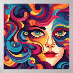 Póster Mujeres audaces blanquean expresiones y sentimient