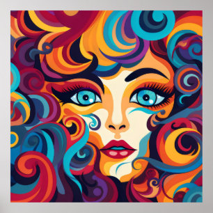 Póster Mujeres audaces blanquean expresiones y sentimient