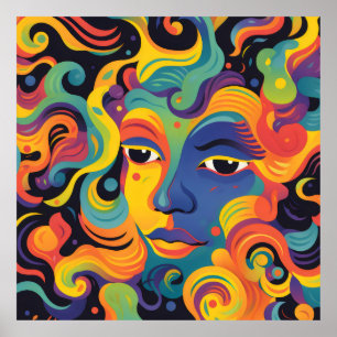 Póster Mujeres audaces blanquean expresiones y sentimient