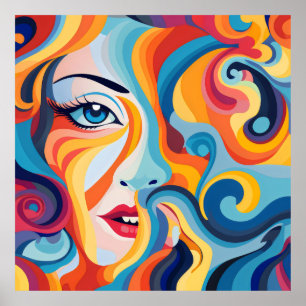 Póster Mujeres audaces blanquean expresiones y sentimient