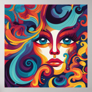 Póster Mujeres audaces blanquean expresiones y sentimient