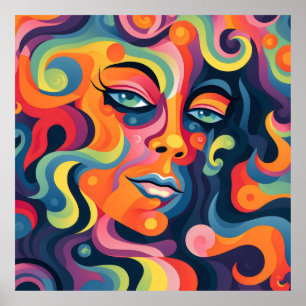 Póster Mujeres audaces blanquean expresiones y sentimient