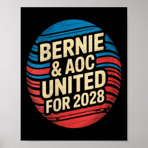 Póster Mujeres Bernie Sanders Y Aoc 2028 Presidenta C