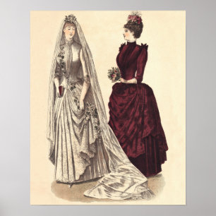 Póster Mujeres Bodas Nupciales Vintage