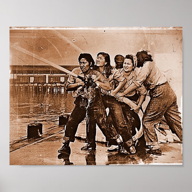 Póster Mujeres bomberas Pearl Harbor 7 de diciembre (Frente)