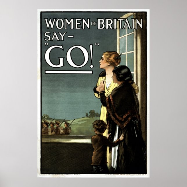 Póster Mujeres británicas dicen GO vintage (Frente)