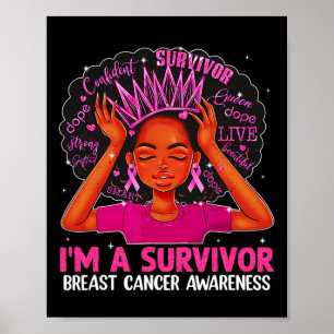 Póster Mujeres Chica Soy una sobreviviente Conciencia sob