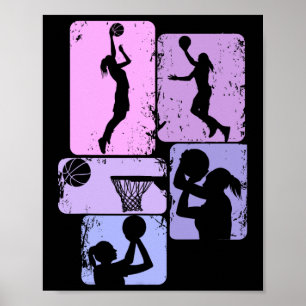 Póster Mujeres Chicas Chicas de baloncesto