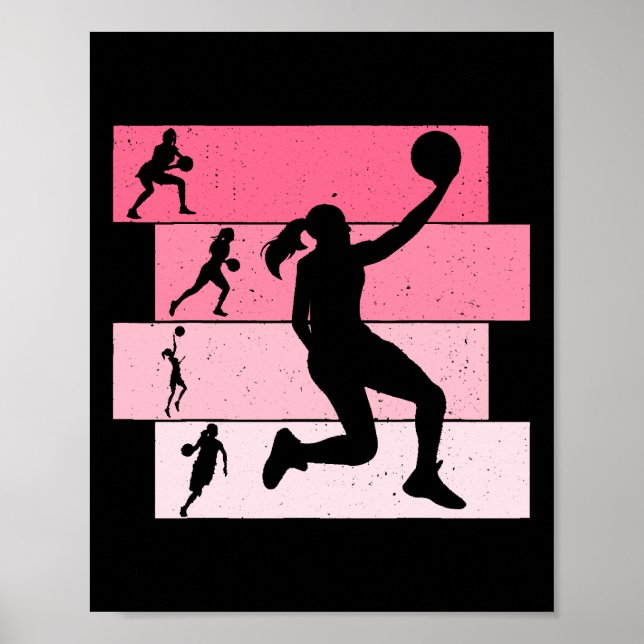 Póster Mujeres Chicas de baloncesto (Frente)