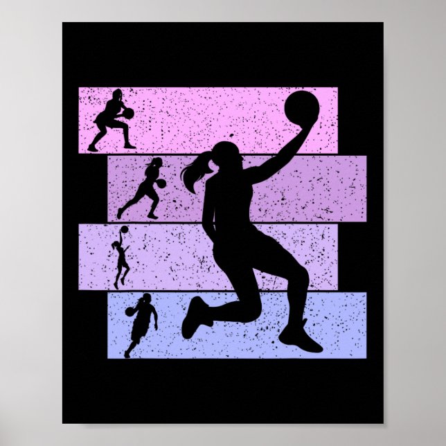 Póster Mujeres Chicas de baloncesto 1 (Frente)