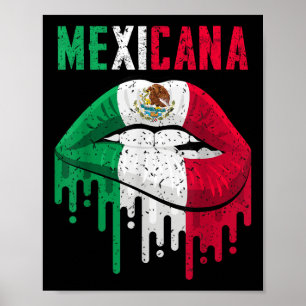 Póster Mujeres Chicas de camisetas de bandera mexicana ni