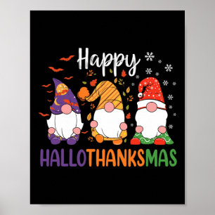 Póster Mujeres Chicas de Halloween de Cute Gnomes Fall Fe