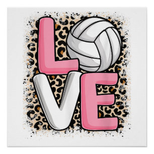 Póster Mujeres Chicas de Volleyball Leopard de la impresi