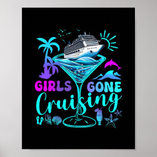 Póster Mujeres Chicas Fuera de Crucero Vacaciones de Cruc