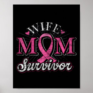 Póster Mujeres Cinta Rosa Mujeres Esposa Mamá Sobrevivien