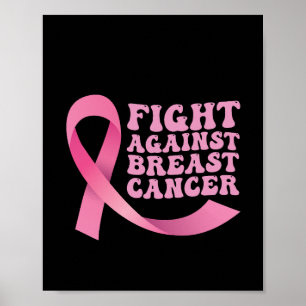 Póster Mujeres con Cinta Rosa Conciencia del Cáncer Cánce