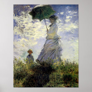 Póster Mujeres con Parasol ~ Madame Monet con su hijo