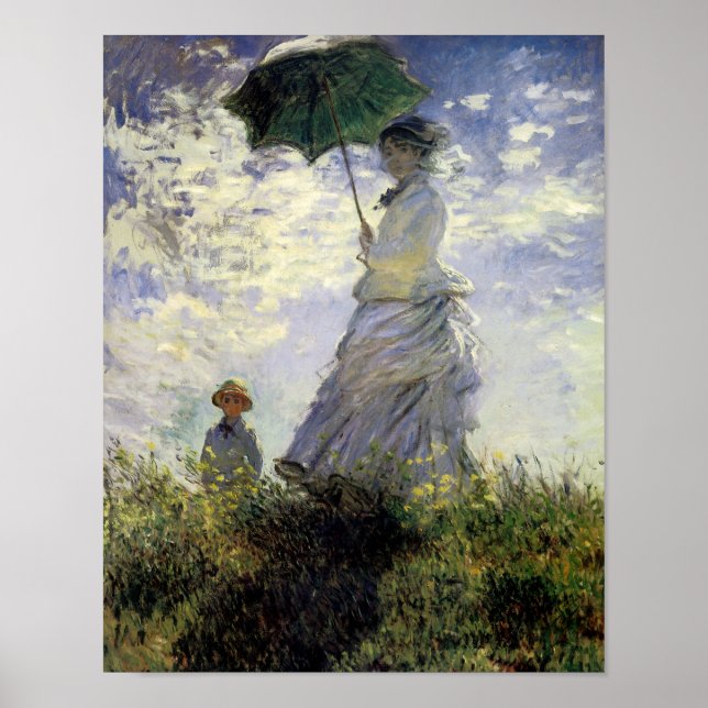 Póster Mujeres con Parasol ~ Madame Monet con su hijo (Frente)