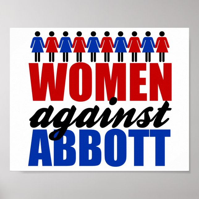 Póster Mujeres contra Greg Abbott Texas Political (Frente)