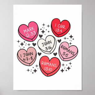 Póster Mujeres Cristianas Valentine Amor Corazón Religios