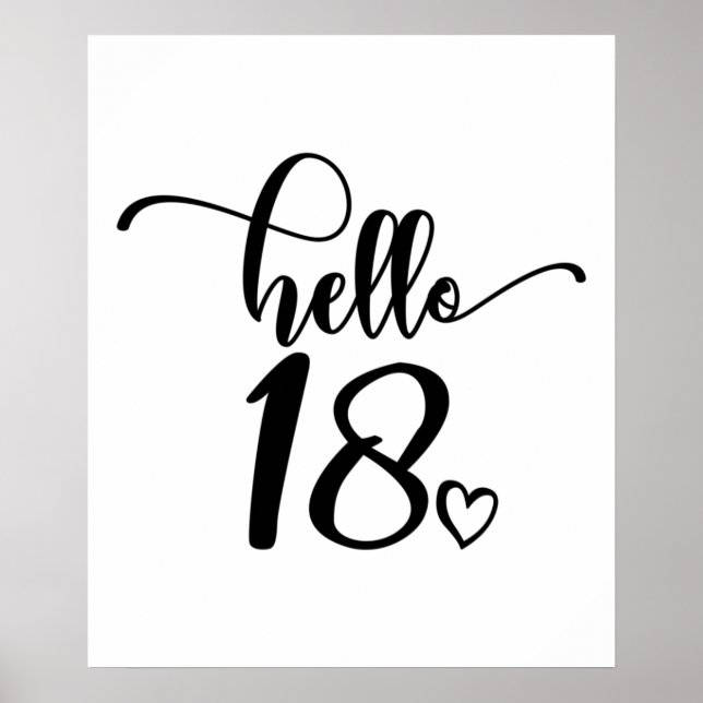 Póster Mujeres de 18 años Hola a 18 pequeños 18 años (Frente)