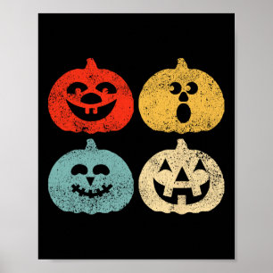 Póster Mujeres de calabaza de Halloween