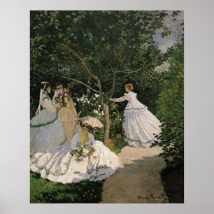 Póster Mujeres de Claude Monet el en el jardín, 1866