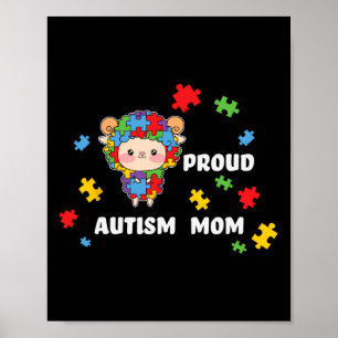 Póster Mujeres de concientización sobre autismo cutáneo -