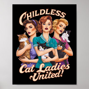 Póster Mujeres de gato sin hijos