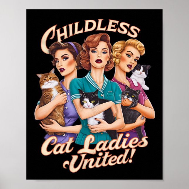 Póster Mujeres de gato sin hijos (Frente)