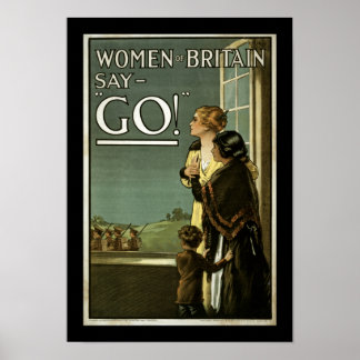 Póster ¡Mujeres de Gran Bretaña dicen váyanse! (borde)