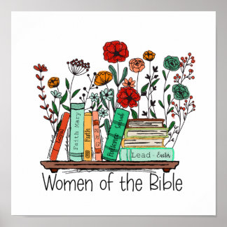 Póster Mujeres de la Biblia, cristianas florales
