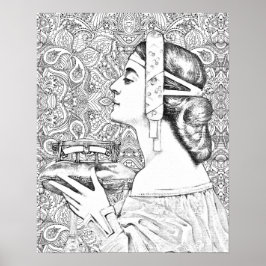 Póster Mujeres de la época de Mandala de Mandala Vintage