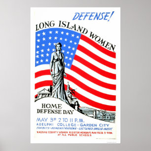 Póster Mujeres de Long Island WWII 1941 WPA