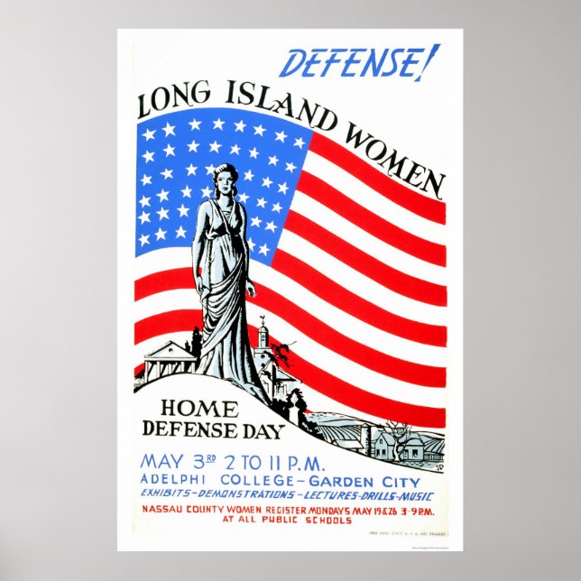 Póster Mujeres de Long Island WWII 1941 WPA (Frente)