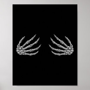 Póster Mujeres de manos Skeleton - Banda de rock de Hallo